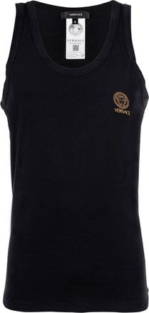 Versace T-shirt Lange Mouwen Ronde Hals Jersey Topeka Bi-Stretch Katoen Organisch Nieuw Logo Vest