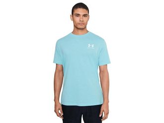 Under Armour Sportstyle Left Chest Short Sleeve Mens Clothing Blue Haze/White : 2XL, Cotton/Polyester