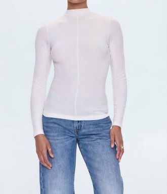 Pistola Denim Dara Long Sleeve Top In Bright Ivory