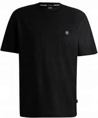 HUGO BOSS Katoen Logo Zwart T-shirt Gekamd - Heren - T-shirts - Zwart - M - Katoen - Tops