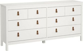 Dmora Dmora - Aparador Marielle, Bufé de salón, Aparador de salón, Despensa de cocina, 160x38 h80 cm, Blanco