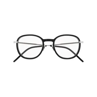 Saint Laurent Round Metal Eyeglasses - Black