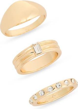 Nordstrom Rack Assorted Set of 3 Rings in Clear- Gold at Nordstrom Rack, Size Medium/large