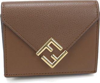 Fendi Brown Leather Wallet (Tri-Fold) (Pre-Owned)