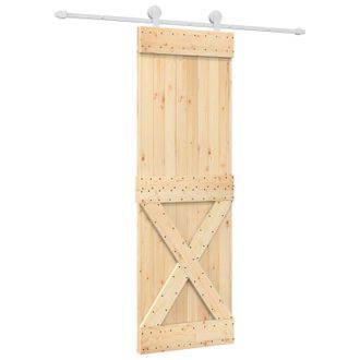 vidaXL Puerta Corredera Natural Y Blanco 70 X 210 Cm Vidaxl