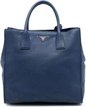 Prada Pre-owned Tote Bags, female, Blue, Size: ONE SIZE Pre-owned Satchel