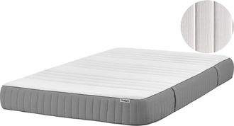 Beliani Materasso Memory Foam Gel Poliestere Medio Duro Doppio Sfoderabile Con Maniglie 120 X 200 Cm Happiness