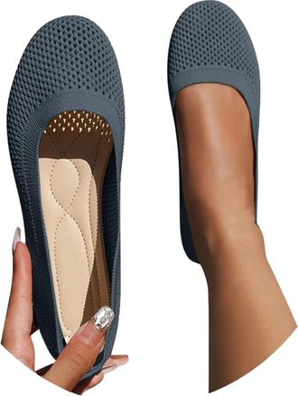 Generic Womens Ballerina Slip On Shoes Non Slip Knitted Trainers Breathable Lightweight for Everyday Comfort and Summer Casual Wear Womens Casual Shoes (GY2, 