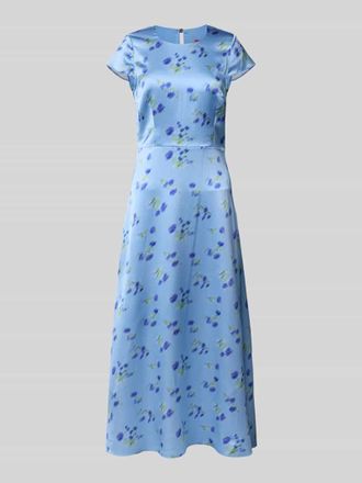 HUGO BOSS Midikleid mit Kapp&auml;rmeln Modell Kamela in Hellblau, Gr&ouml;&szlig;e 38