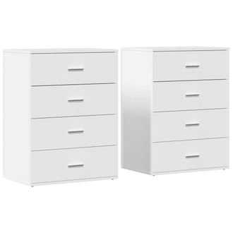 Berkfield Home Sideboards 2 pcs White 60x39x80 cm Engineered Wood | Size: 60 x 39 x 80 cm