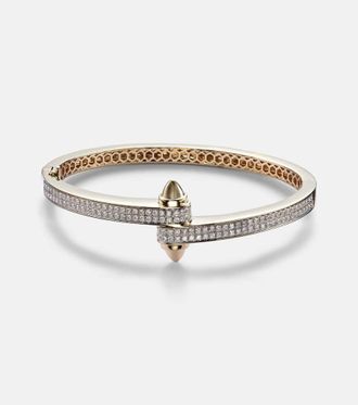 Rainbow K Storm 14kt gold bangle with diamonds