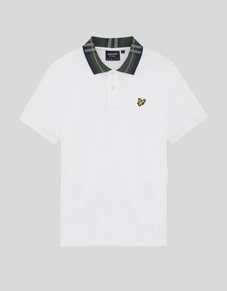 Lyle & Scott Lyle And Scott Mens Tartan Collar Polo Shirt - White - Size: 46/Regular