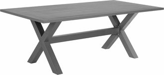 Beliani Mesa De Comedor De Jard&iacute;n Gris De Aluminio 200 X 105 Cm Rectangular Estilo Moderno Catania