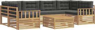 vidaXL Conjunto De Sof&aacute;s De Exterior 7 Uds. Blanco Y Antracita Vidaxl