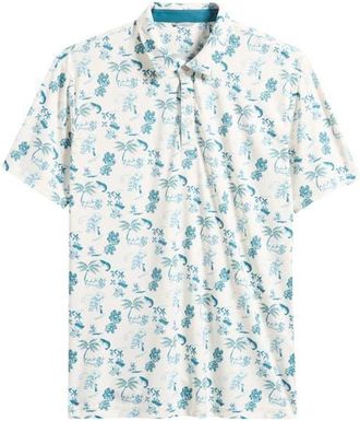 Swannies Havana Floral Performance Golf Polo in Deep-Lake at Nordstrom, Size Xx-Large