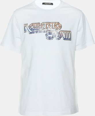 Roberto Cavalli Robert Cavalli White Jersey Logo Print T-Shirt