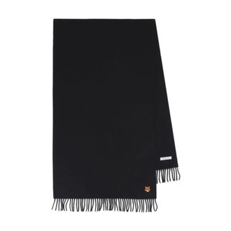 Maison Kitsun&eacute; Winter Scarves, female, Black, Size: ONE SIZE Fox Head Scarf