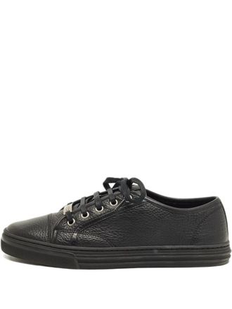 Gucci leather low-top sneakers - women - Calf Leather/Calf Leather/Rubber - 37 - Black