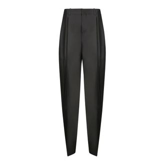 Jacquemus Broeken, Dames, Zwart, 2Xs, Leer, Zwarte Getailleerde Broek