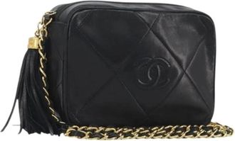 Chanel Pre-owned Vintage Crossbody Bag - Dames - Vintage Schoudertas - Zwart - ONE Size - Leer - Vintage