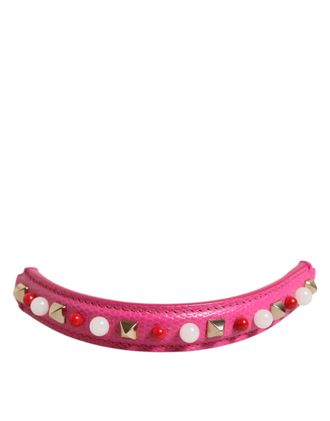 Dolce & Gabbana Embellished Leather Shoulder Bag Strap - Pink