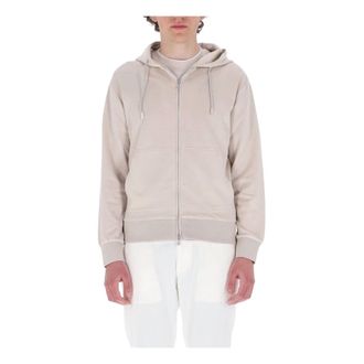 Eleventy Zip-throughs, male, Beige, Size: XL Full Zip Hooded Sweatshirt