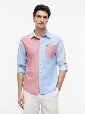 Tommy Hilfiger Mens Regular Fit Colorblock Oxford Shirt - Multi - XXL