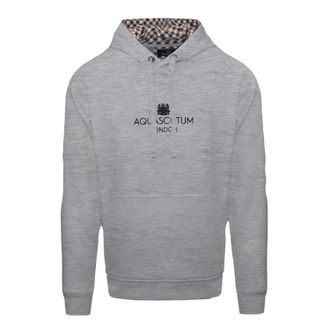 Aquascutum Heren Belettering Hoodie (Grijs)