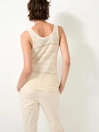 Barbara Bui Pointelle-Knit Tank Top - Cream
