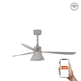 Netlighting Amelia 132cm Tuya Smart Ceiling Fan LED Cone Grey