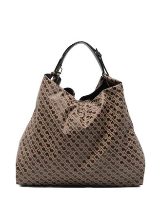Gherardini monogram-pattern shoulder bag - Neutrals