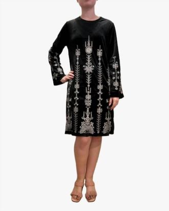 Johnny Was Marik Bounce Velour Kimono Sleeve Dress In Black