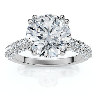 Pompeii3 Certified 2 3/4Ct Diamond Engagement Ring 14k Gold Lab Grown
