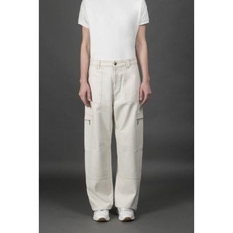 Moorer Womens Off White Relaxed Cargo Trousers, Size 27