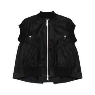 sacai Zip-Up Gilet - female - Sacai - Waistcoats - Black - S - Jackets