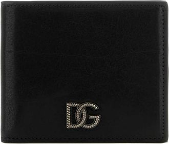 Dolce & Gabbana DG Logo Bifold Portemonnee - Heren - Portefeuilles - Zwart - ONE Size - Leer - Accessoires
