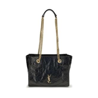 Saint Laurent Monogram Schoudertas - Dames - Tassen - Zwart - Maat: ONE Size Leer