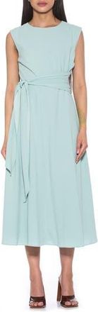 Alexia Admor Paris Sleeveless Asymmetric Tie Midi Dress in Mint at Nordstrom Rack, Size 10
