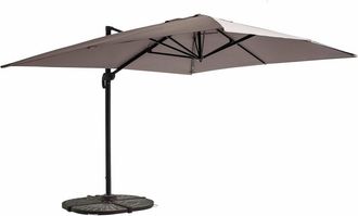 Oviala Parasol Exc&eacute;ntrico 3x4m Taupe Giratorio + 4 Losas Base