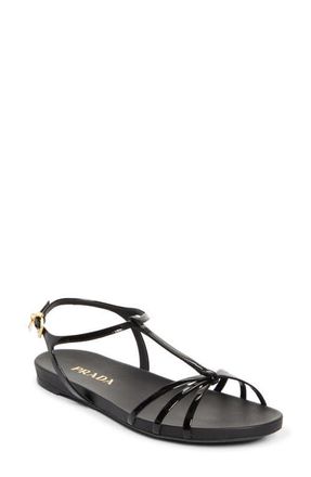 Prada Cage Strap Sandal in Black at Nordstrom, Size 10.5Us