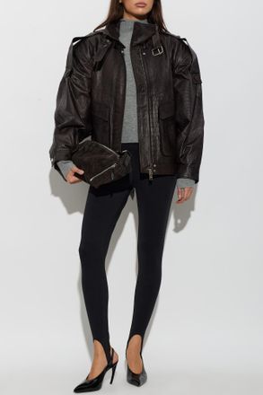 Gestuz Leather Jacket Gztori, Womens, Brown
