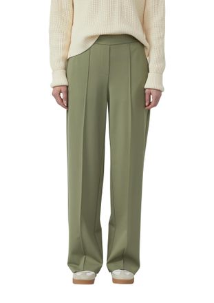 s.Oliver Jerseyhose S.OLIVER, Damen, Gr. 46, N-Gr, khaki, Jersey, Obermaterial: 61% Viskose, 35% Polyamid, 4% Elasthan. Futter: 100% Polyester, unifarben, regu