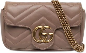 Gucci Pre-owned Gucci Mini GG Marmont Matelasse Leather Flap Crossbody Ladies HXTXJBGYGDRWS771