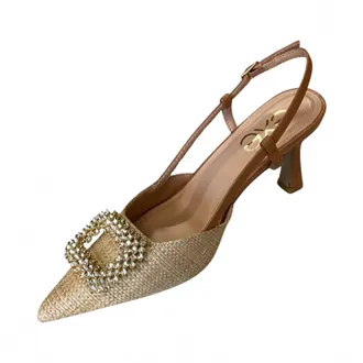 Ex&eacute; Womens Wilma Slingback Dress Sandals In Beige Camel