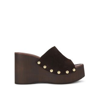 Kurt Geiger Womens Suede Rua Wedge Heels - Brown - Size UK 5