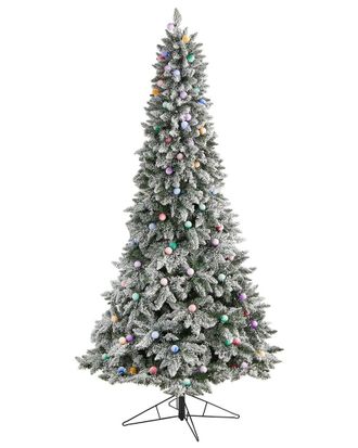 Nearly Natural 8.5Ft. Flocked British Columbia Mountain Fir Artificial Christmas Tree