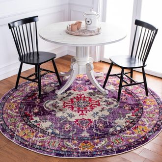Safavieh Alfombra boho chic de polipropileno morado/rosa, 122 cm