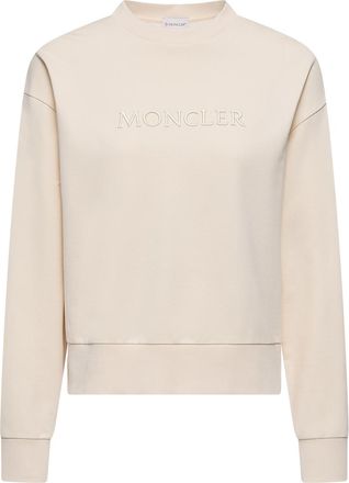 Moncler Embroidered Logo Cotton Sweatshirt White Size XS