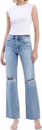 Flying Monkey Glorietta High Rise Slim Fit Wide Leg Jeans In Light Wash