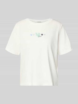 Tom Tailor Relaxed Fit T-Shirt aus reiner Baumwolle in Offwhite, Gr&ouml;&szlig;e XXXL